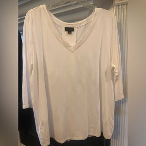 Jjill wearever collection white 3/4 sleeve shirt in EUC